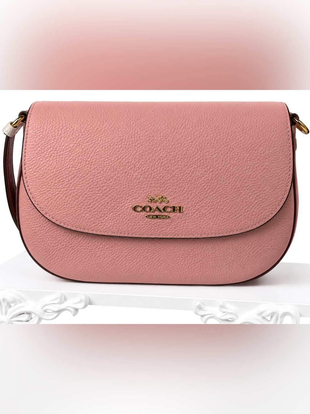 Coach Macie Saddle Bag CF383 | Powder Pink Multi Pebbled Leather Crossbody | NWT